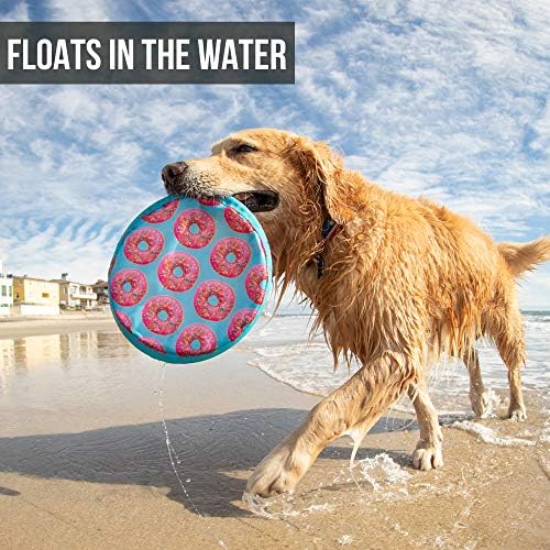 Hyper Pet Flippy Flopper Flying Disc Soft Dog Toy, 9 Inches, Donut Design - Image 2