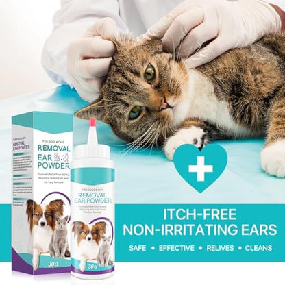 Dog Ear Cleaner, Upgraded Dogs & Cats Ear Powder for Easy Hair Removal, Pets Ear Infection Relief, Soothes Itchy Ears & Relieve Scratching (1) - Image 6