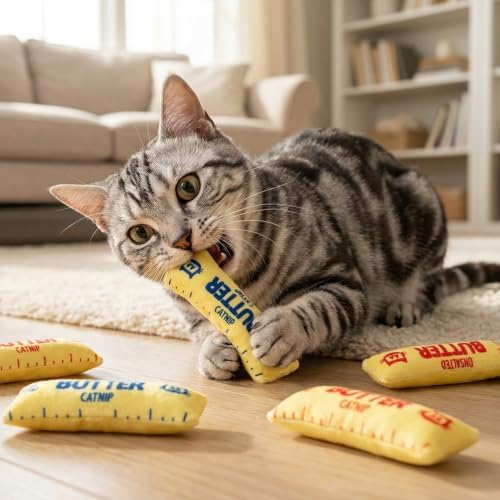 2Pcs Butter Catnip Crinkle Paper Sound Toys for Cat, Catmint Cat Toy Gift - Image 5