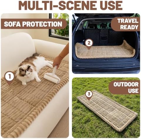 Dog Bed for Car Back Seat, Waterproof Dog Blanket for Car, Brown - Image 4