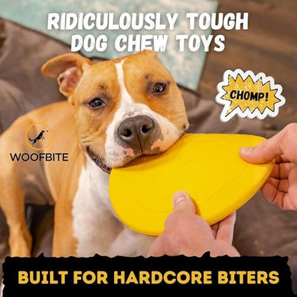 "Indestructible Dog Disc - Lifetime Replacement - Medium & Large Breed - Ultra Durable for Aggressive Chewers - Tough & Strong, Heavy Duty Natural Rubber Toy - Fetch, Tug, & Chew - 8in - Image 3