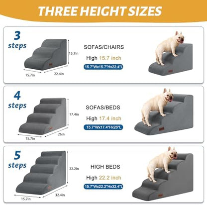 Aodisman Dog Stairs for High Bed,5-Step Pet Ramp for Small Dogs and Cats - Image 2