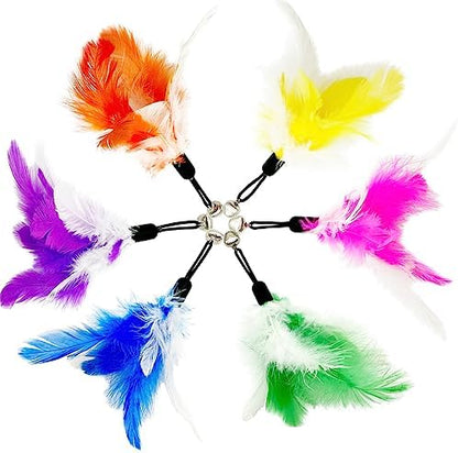Cat Feather Toys Refills, 14 Pieces Natural Feathers Refills, Cat Wand Replacement Feathers Toy for Indoor Cats - Image 5