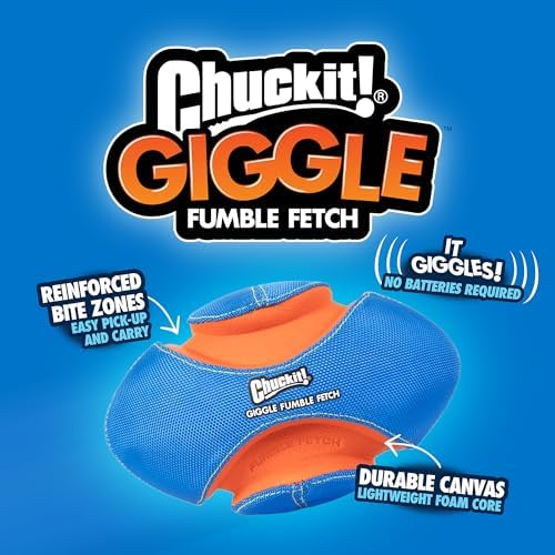 Chuckit! Giggle Fumble Fetch Ball Dog Toy 7.9", Makes Funny Giggle Sounds - Image 4