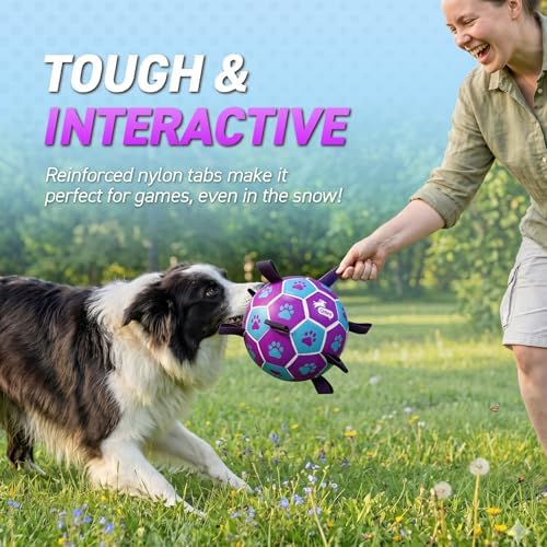 QDAN Dog Ropes Toys, Soccer Ball with Straps, Tug of Toy, Dog Birthday Toy - Image 4
