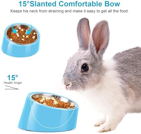 Tilted Dog Bowl Non-Slip & Non-Spill Pet Feeder with Elevated Detachable Melamine Stand, Easy to Get Food Dog Dish, S/100ml Sky Blue - Image 3