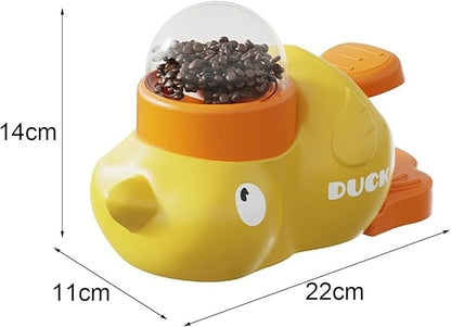 2-in-1 Interactive Dog Puzzle Toy & Slow Feeder – Fun Treat Dispenser for Small & Medium Dogs, Anti-Gulping Duck-Shaped Design, Reduces Bloating & Boredom, No Battery Required (White-A)