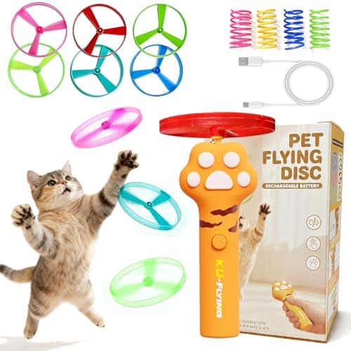 Rechargeable Flying Spinner Fetch Interactive Pet Toy with LED Lights by Unknown