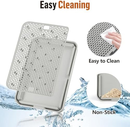 Cat Litter Box Step, Large Cat Litter Ramp with Filter Function, Light Grey - Image 5