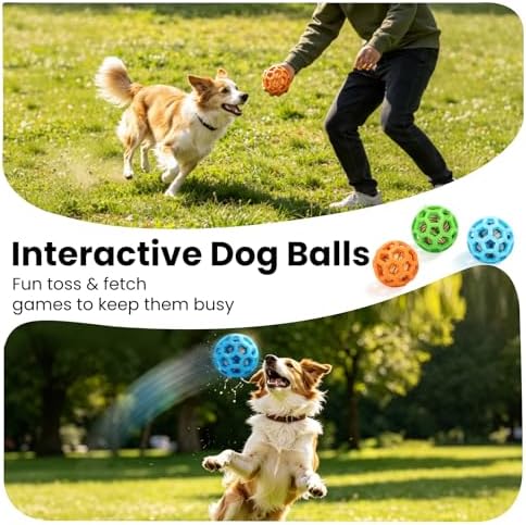 HGB 3.2" Dog Toy Ball for Aggressive Chewer, Tough Rubber, Cotton Rope Ball - Image 4