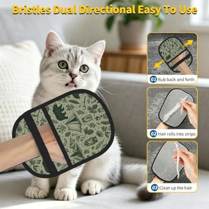 Camping Green Pet Hair Removal Glove Brush Pet Hair Remover Tool for Carpet - Image 6