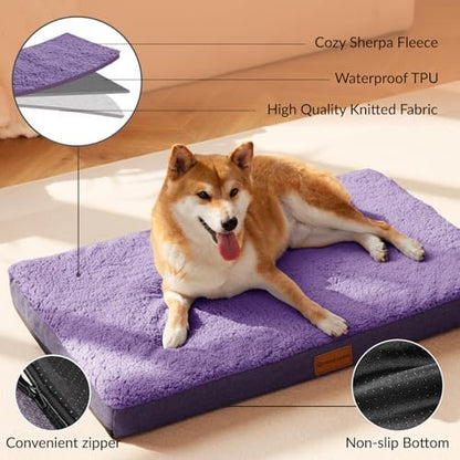 Patas Lague Orthopedic Large Dog Bed Washable Pet Sofa Mat 56''X40''Purple - Image 3