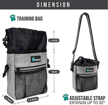 PetAmi Dog Treat Pouch, Pet Treat Pouch For Training, Dog Walking Bag Holder for Kibbles, Pet Food Toy, Dog Trainer Essentials Supplies, Poop Bag Dispenser, 3 Ways to Wear (Heather Gray) - Image 6