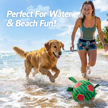 QDAN Dog Water Pool Toys: Dog Soccer Ball with Straps, Waterproof Dog Balls Swimming Beach Balls for Summer Outdoor Games (6 Inch) - Image 3