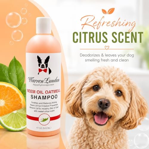 Warren London Neem Oil with Oatmeal Dog Shampoo - Deep Cleansing & Moisturizing for Sensitive Skin - Itch Relief & Odor Control - Made in USA - 17 oz - Image 5