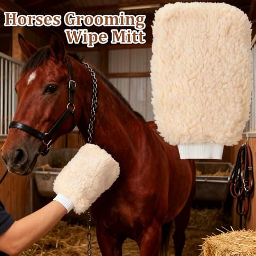 Horse Grooming Brushes & Mitts, Soft Fleece Grooming Glove & Wash Mitt - Image 6
