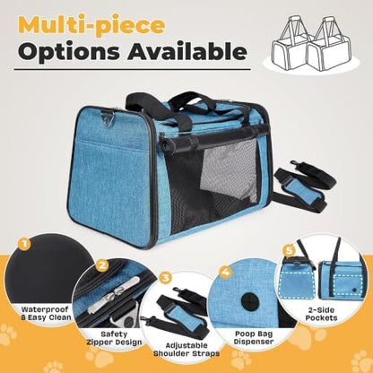 YUDODO 25lbs Cat Carrier Lightproof Soft Sided Pet Carrier for Large Cat - Image 3