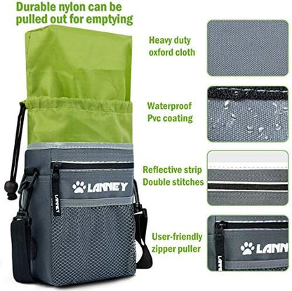 Dog Treat Pouch - 3 Ways to Wear Dog Treat Bag, Dog Training Treat Pouches for Pet Training with Clicker, Shoulder Strap, Adjustable Belt, Poop Bag Dispenser, Easily Carrying Kibble Snacks Pet Toys - Image 3