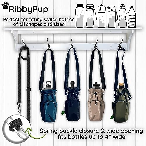 Waterproof Dog Walking Bag with Universal Water Bottle Holder, Built in Poop Bag Dispenser, Unisex Cross Body Treat Pouch for Hiking Training Sport (Gray) - Image 5