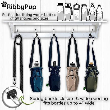Waterproof Dog Walking Bag with Universal Water Bottle Holder, Built in Poop Bag Dispenser, Unisex Cross Body Treat Pouch for Hiking Training Sport (Gray) - Image 5