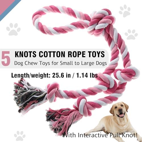 Rope Toy for Dogs，Large Dog Rope Toys for Aggressive Chewers, Heavy Duty Dog Toys for Large Medium Breed, Indestructible Tough Chew Toys Tug of War Dog Toy Cotton Rope for Teeth Cleaning - Image 2