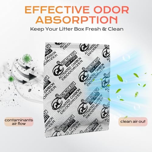 16 PCS Cat Litter Box Deodorizer for Hooded Litter Boxe, Activated Charcoal Odor Absorber, Carbon Filter Compatible with Whisker OdorTrap Pod Accessories Filter and Traditional Litter Boxes, Unscented - Image 4
