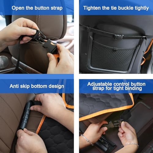 Dog Front Seat Cover for Car,Pet Front Car Seat Cover,Scratch-Proof Pet Seat Cover for Car,Trucks,SUV,Front Seat Dog Cover（Black，45"X 21"，1pack） - Image 5
