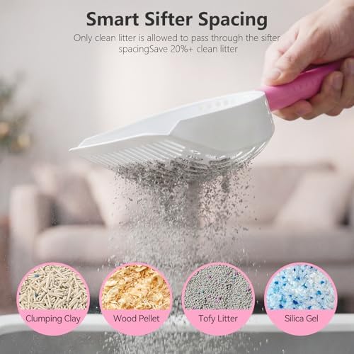 Cat Litter Scoop with Holder, 3 in 1 Metal Kitty Scooper - Image 4