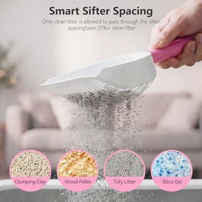 Cat Litter Scoop with Holder, 3 in 1 Metal Kitty Scooper - Image 4