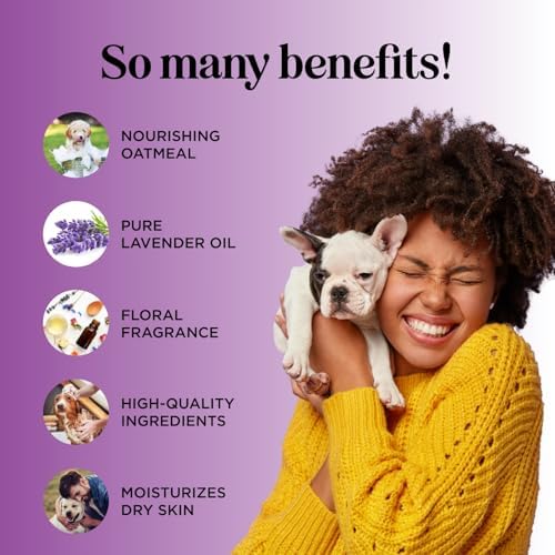 Moisturizing Oatmeal Dog Shampoo for Dry Skin - Calming Lavender Dog Shampoo with Aloe Colloidal Oatmeal and Jojoba Oil for Clean Coat & Skin Relief - Sulfate Paraben Phthalate & Dye Free (8 Fl Oz) - Image 3