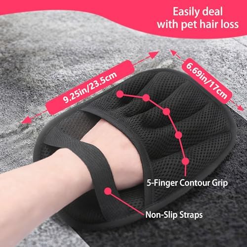 2PCS Pet Hair Removal Glove,5-Finger Magic Brush Pet Hair for Cats & Dogs,Reusable Electrostatic Pet Hair Remover Glove for Couch, Carpet, Car Seat - Image 2