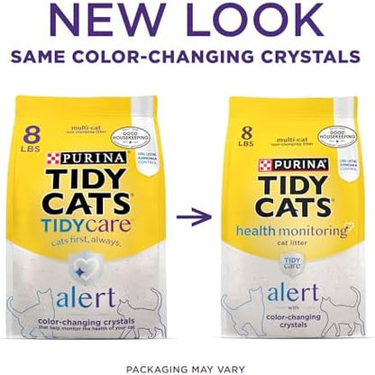 Purina Tidy Cats Tidy Care Alert Cat Health Monitoring Non Clumping Cat Litter with Silica Crystals - 8 Pound (Pack of 2) - Image 2