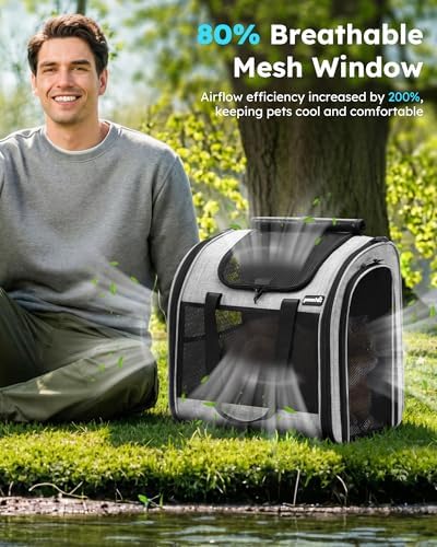Pecute Cat Backpack with Widened Interior Space, Upgraded Dog Backpack Carrier with Various Ways to Carry, Pet Backpack with Breathable Mesh, Pet Travel Carrier with Soft Padded, Reinforced Support - Image 5