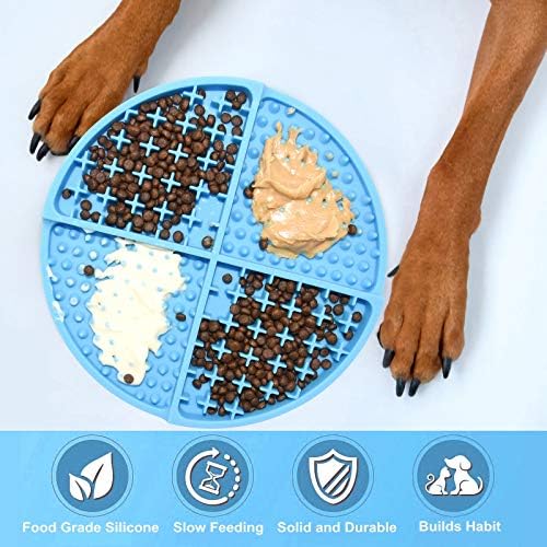 Bangp Silicone Dog & Cat Lick Mat and Slow Feeder,Extends Mealtime for Fast Eaters and Reduces Anxiety,Heavy-Duty Design,Dishwasher Safe,Perfect for Yogurt,Treats,Peanut Butter (Blue) - Image 5