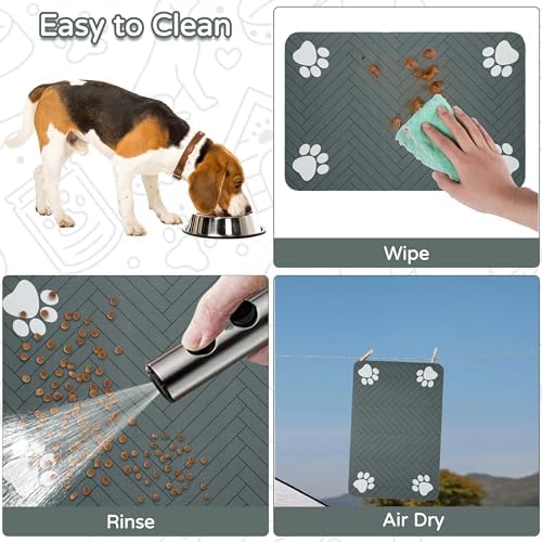 Pet Feeding Mat, Absorbent Dog Mat for Food and Water Bowl - Image 7