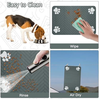 Pet Feeding Mat, Absorbent Dog Mat for Food and Water Bowl - Image 7