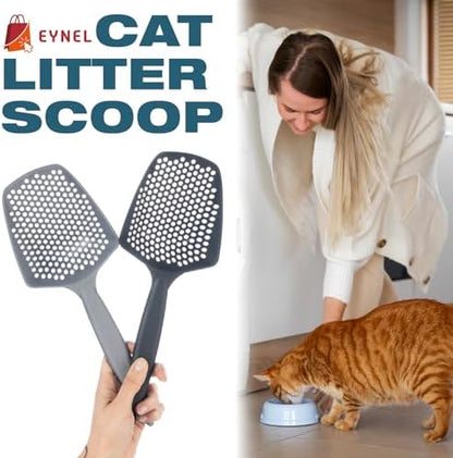 Set of 1 Cat Litter Scoop with Small Holes, Deep Sifting Shovel for Fine Litter, Reptile Terrarium Sand & Rabbit Pooper Lifter, Hanging Handle Poop Scooper (Gray, Set of 1) - Image 6