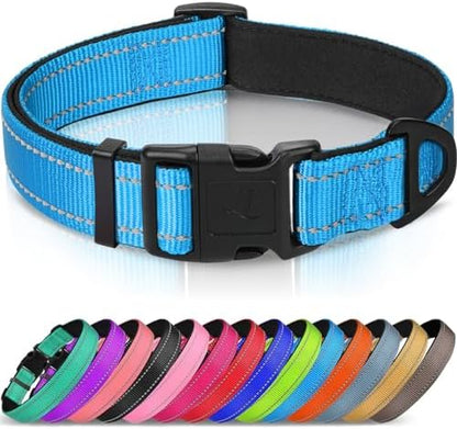 Joytale Reflective Dog Collar, Adjustable Neoprene Padded, Sky Blue S by Joytale