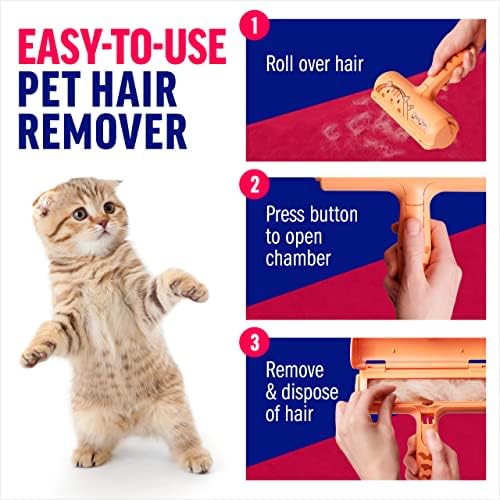 ChomChom Roller Pet Hair Remover – Original Size Reusable Lint Roller for Cat & Dog Hair on Furniture, Couch, Carpet, Car, Rugs & Bedding – Portable, Eco-Friendly (Cat) - Image 4