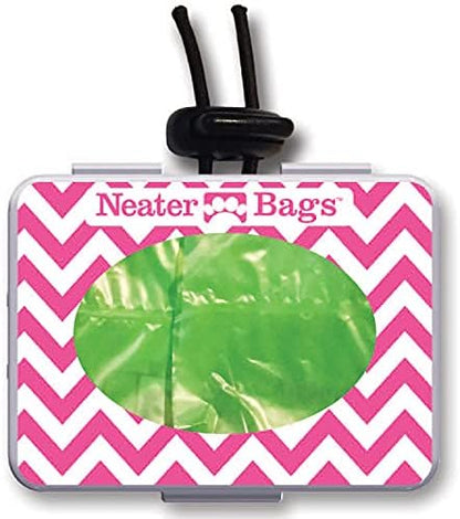 Neater Pet Brands Neater Bags Dog Waste Bag, No Rolls - Dog Poop Bags Dispense One at a Time, Doggie Poop Bag with Easy-Tie Handles, Dispenser Attaches to Any Leash (210 Count, Pink Chevron) - Image 2