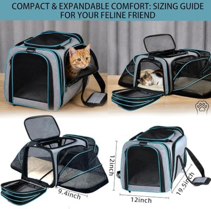 Cat Dog Airline Approved Expandable Pet Carrier for Small Pets - Image 2