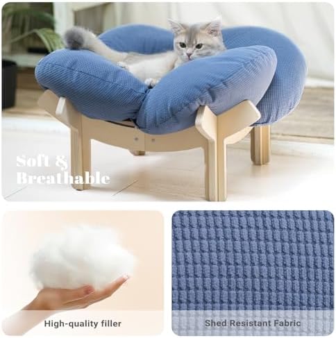 CHEERHOME PETS Elevated Cat Bed for Indoor Cats Couch Sofa Flower - Image 5