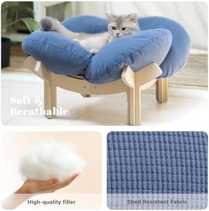 CHEERHOME PETS Elevated Cat Bed for Indoor Cats Couch Sofa Flower - Image 5