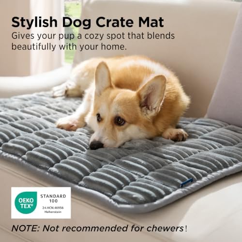 Bedsure ComfyFleece™ Washable Dog Crate Pad,Soft Fluffy Small Pet Mat,24" - Image 3