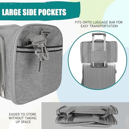 Top tasta Dog Cat Carrier Pet Carriers for Small Medium Large Cats Dogs Carrier Soft Sided Small Puppy Dog Carrier Portable Foldable Airline Approved Dog Cat Travel Carrier Grey Large - Image 5