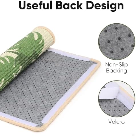 FUKUMARU Sisal Cat Scratching Mat, 23.6 x 15.7 Inch Cat Scratch Pad Wall - Image 4