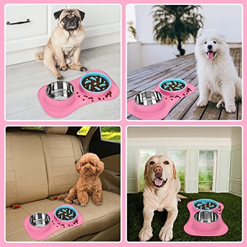Slow Feeder Dog Bowls 3 in 1 Stainless Steel Food Water Bowl to Slow Eating - Image 7