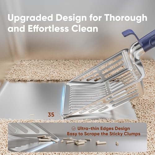 Large Metal Cat Litter Scoop w/ Deep Shovel, Dual-Size Holes & Hanging Hook - Image 4