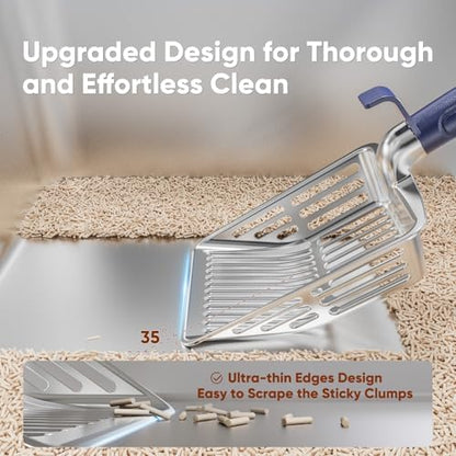Large Metal Cat Litter Scoop w/ Deep Shovel, Dual-Size Holes & Hanging Hook - Image 4