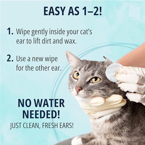NOVEHA 150 PCs Cat Ear Wipes that Gently Clean & Soothe Sensitive Cat Ears; Soft Ear Cleaner for Removing Wax, Dirt & Odor; Alcohol-Free Ear Care with pH Balanced Formula; Unscented Grooming Care - Image 5